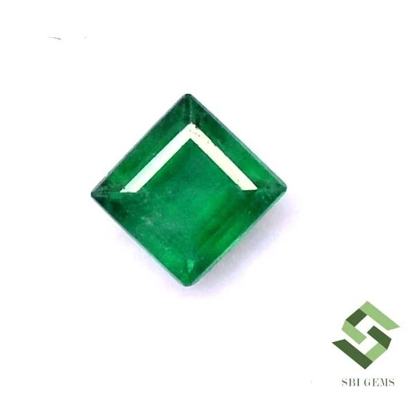4x4 mm Certified Natural Emerald Square Cut 0.30 CTS Untreated Loose Gemstone