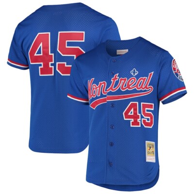 ウェア Majestic MONTREAL #45 PEDRO MARTINEZ Pedro Martinez HOF Autographed Majestic BP Jersey Expos