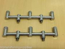 2 x New Short Stainless Steel Carp Fishing Goal Post Buzz Bars 20CM 3 Rods