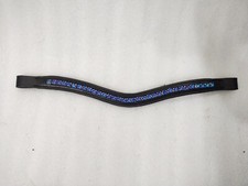 Blue/ Purple Stone Clear Crystal Leather Browband For Bridles For Horse