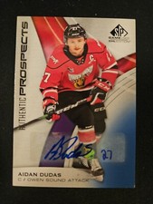 19-20 CHL SP Game Used Aidan Dudas Authentic Prospects Autographed 