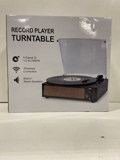 Vinyl Record Player with Speakers - Vintage Style Belt-Driven Turntable Wireless