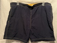 Sand N Sun Swim Trunks Shorts Mesh Lined NAVY BLUE Drawstring Men s Size M EUC