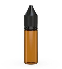 CHUBBY GORILLA 15ML V3 PET Bottles 25pack TRANSLUCENT AMBER BOTTLE/BLACK LID