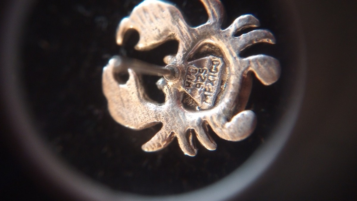 HCB Mexico 925 Silver Crab Stud Earrings View 4