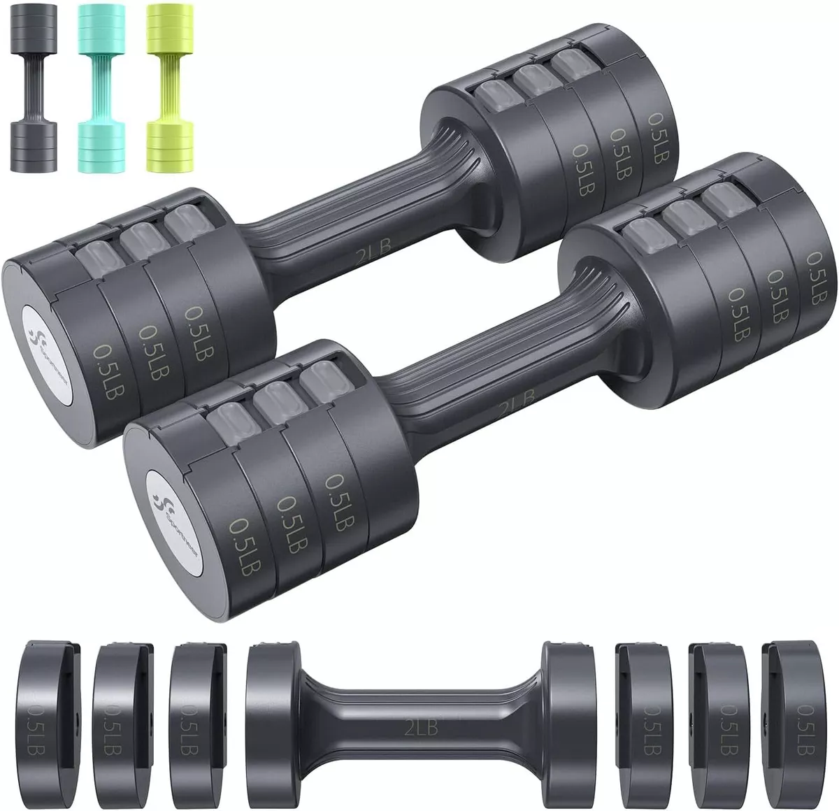 Sportneer Dumbbell Weight Set 5 lb Adjustable Weights for Women