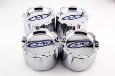 Set 4 Moto Metal 353K133H 950 951 953 8 Lug Chrome Wheel Center Caps 3.5" Tall