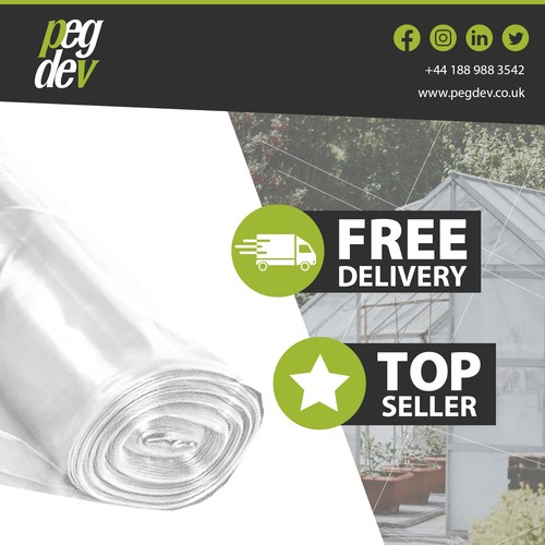 3 x 4 m 250 g KLARE POLYETHYLEN-KUNSTSTOFFFOLIE - Garten, Unkraut, Kies & Heimwerker - Bild 1 von 7