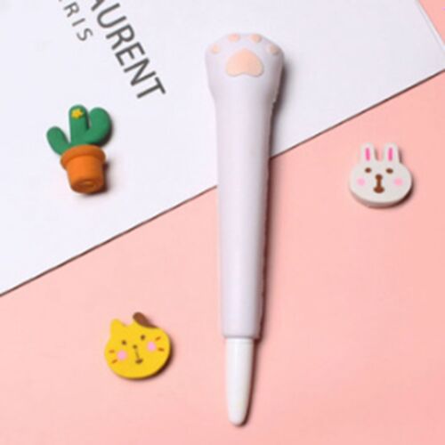Squishy Pens Relieve Writing Kawaii Gel Ink Pen For School(White Cat Paw) DXS - Picture 1 of 1