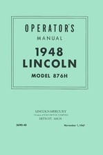 1948 Lincoln 876h Series Owners Manual