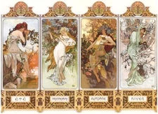 Ceramic Backsplash Tile Mural Art Nouveau Kitchen/Bathroom - Seasons