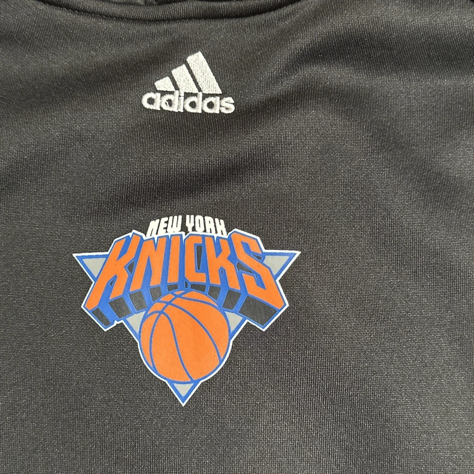 New York Knicks Basketball Hoodie Adidas Black Youth Boy’s Sz L - Image 2 of 4