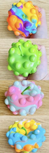 Acquista 4 per £5 Apple Pop Popper Fidget palla da stress riempitivo borsa giocattolo - Foto 4 di 28