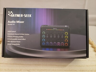Hayner Seek - H1 White - Podcast Equipment DJ Audio Mixer For Live Streaming New
