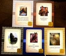 VINTAGE:  ILLUSTRATED CLASSICS FIVE BOOK SET Black Beauty White Fang Greek Myths