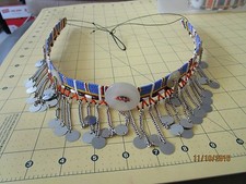 African Maasai or Masai Beaded Button Choker dangle c
