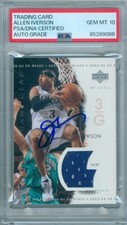 Allen Iverson 2003 UD Glass Game Gear Jersey #GGAI PSA DNA Gem Mint 10 Auto
