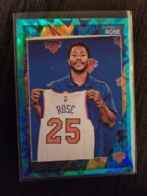 2016-2017 NBA Hoops Derek Rose Teal Explosion New York Knicks
