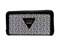 Guess Polished Slg Black White Signature Zip Around Wallet Signature Clutch Guess Polished Slg Black White Signature Zip Around Wallet Signature Clutch