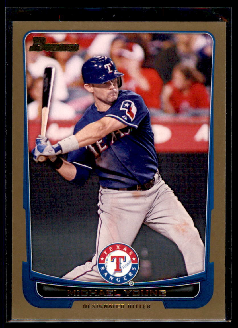 2012 Bowman Gold Michael Young #180 Texas Rangers