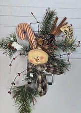 Primitive Christmas Wall Hanging Decoration Sugar And Spice Winter Handcrafted
