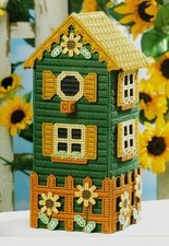 AUTUMN BIRDHOUSE BATHROOM TISSUE ROLL HOLDER PLASTIC CANVAS PATTERN INSTRUCTIONS