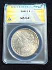 1882 S MORGAN SILVER DOLLAR ANACS MS 64