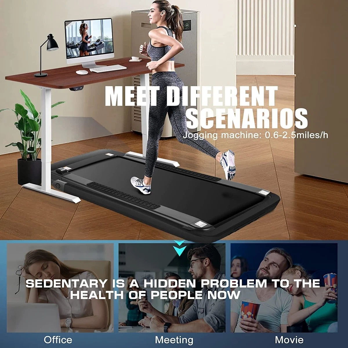 Treadmill 300lb Under Desk Treadmill Walking Pad Treadmill Electric Treadmill