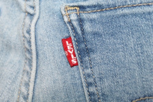 Levis Men Straight Jeans Short 30x24.5 Light Wash Denim Original Premium Big E - Picture 3 of 7