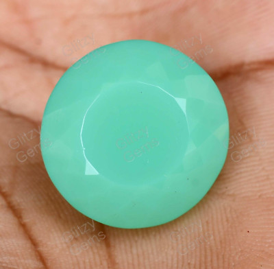 Natürlich Oceanside Grün Opal 43.00 Karat Runde Nicht Erhitzt Zertifiziert Lose