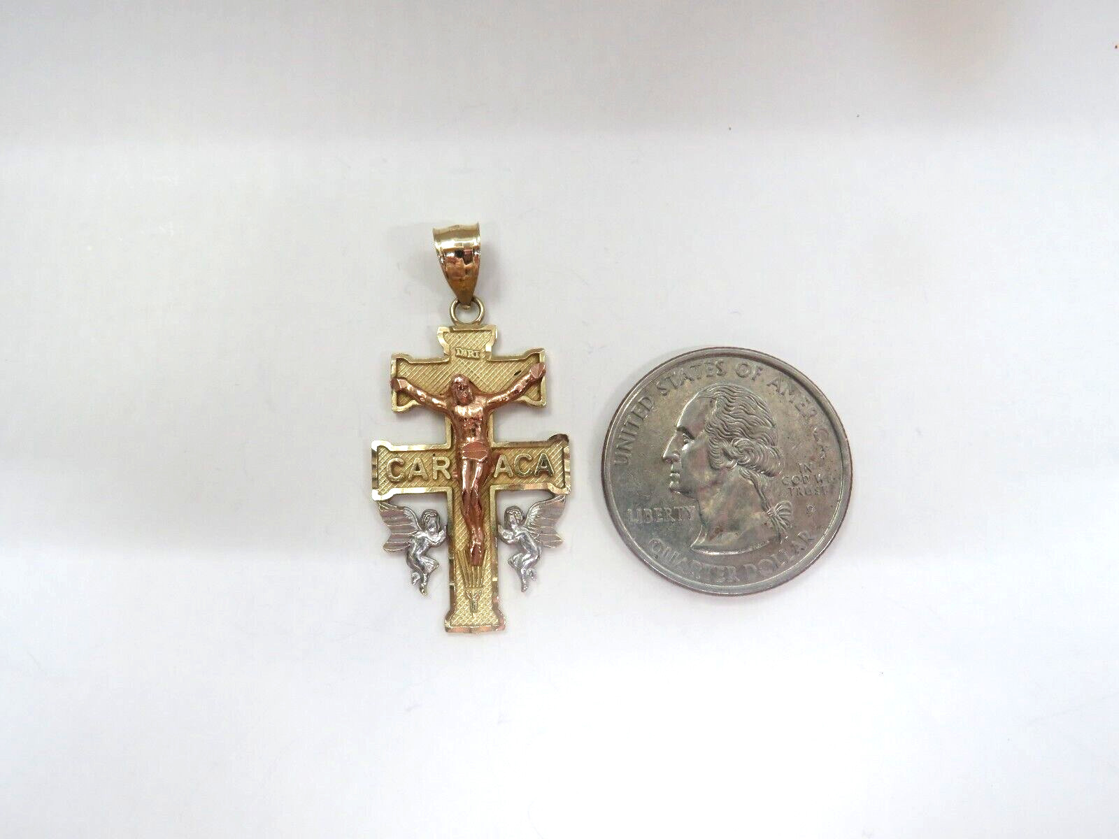 Gorgeous Solid 14K Multi-Color Gold CARAVACA Cros… - image 12