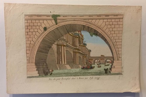 VUE D'OPTIQUE PONT TRIOMPHAL ROME PAR JULES CESAR XVIIIEME.ITALIE BRIDGE - Picture 2 of 5