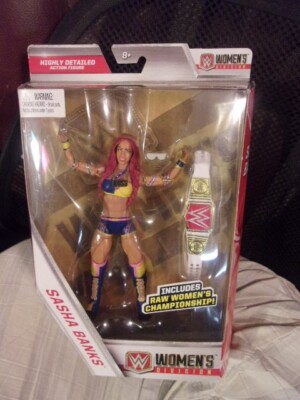 2017 MATTEL~WWE~ELITE SERIES~SASHA BANKS~NIP~W/RAW WOMEN'S BELT & SHADES~''LEGIT''