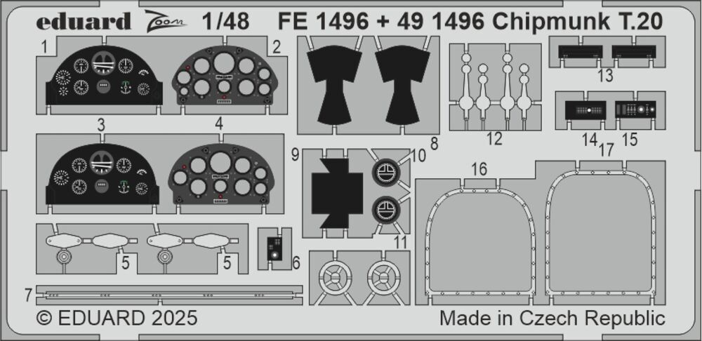 Eduard Accessories FE1496 - 1:48 Chipmunk T.20 For AIRFIX - New