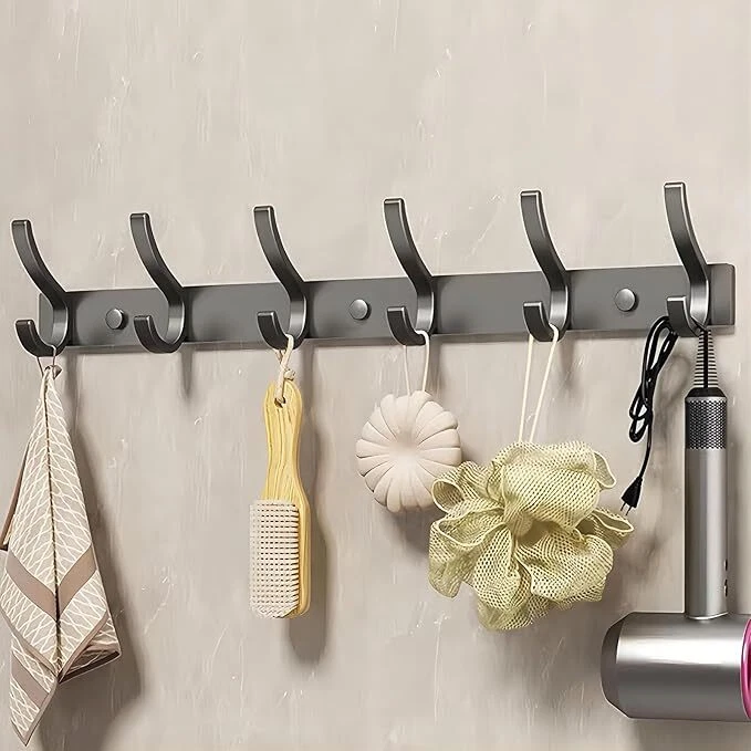 Coat Racks for Wall, Coat Hangers Wall mounted with 6 Hooks, Heavy Duty - Image 4 of 4