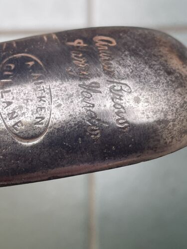 Hickory Golf Club Gibson Vardon Brown Mallet Putter Alex Aitken Gullane Stamp - Picture 11 of 19
