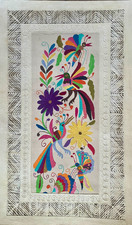 Papal Wall Art with Otomi Embroidery- Verticall Oriented 24" x 39" $225.