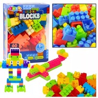 5905991057055 Klocki W PudełKu Edukacyjne DużE Budowlane Zestaw Kolorowe 60 Ele.
