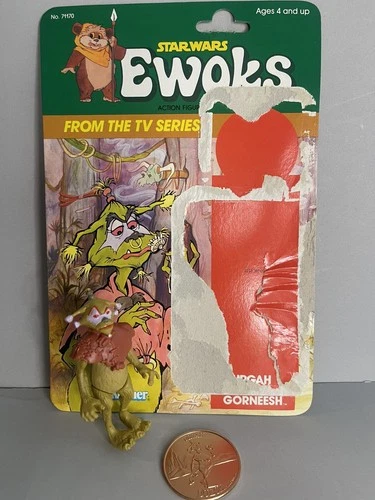 Vintage Kenner Star Wars Ewoks  Urgah Lady Gorneesh w/Coin + Cardback