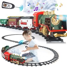 Train Set - Remote Control w/Smoke, Sounds, Lights - Rechargeable for Christm...