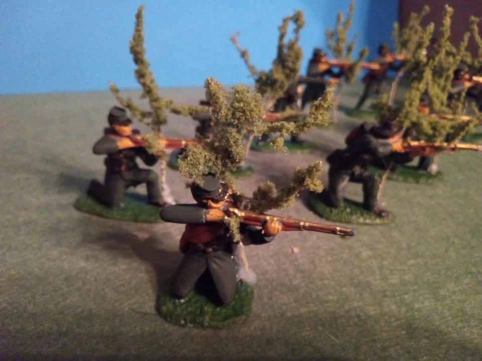 Civil War 1/32  Berdans Sharpshooters Union With Trees Plastic Painted... - Image 4 of 4
