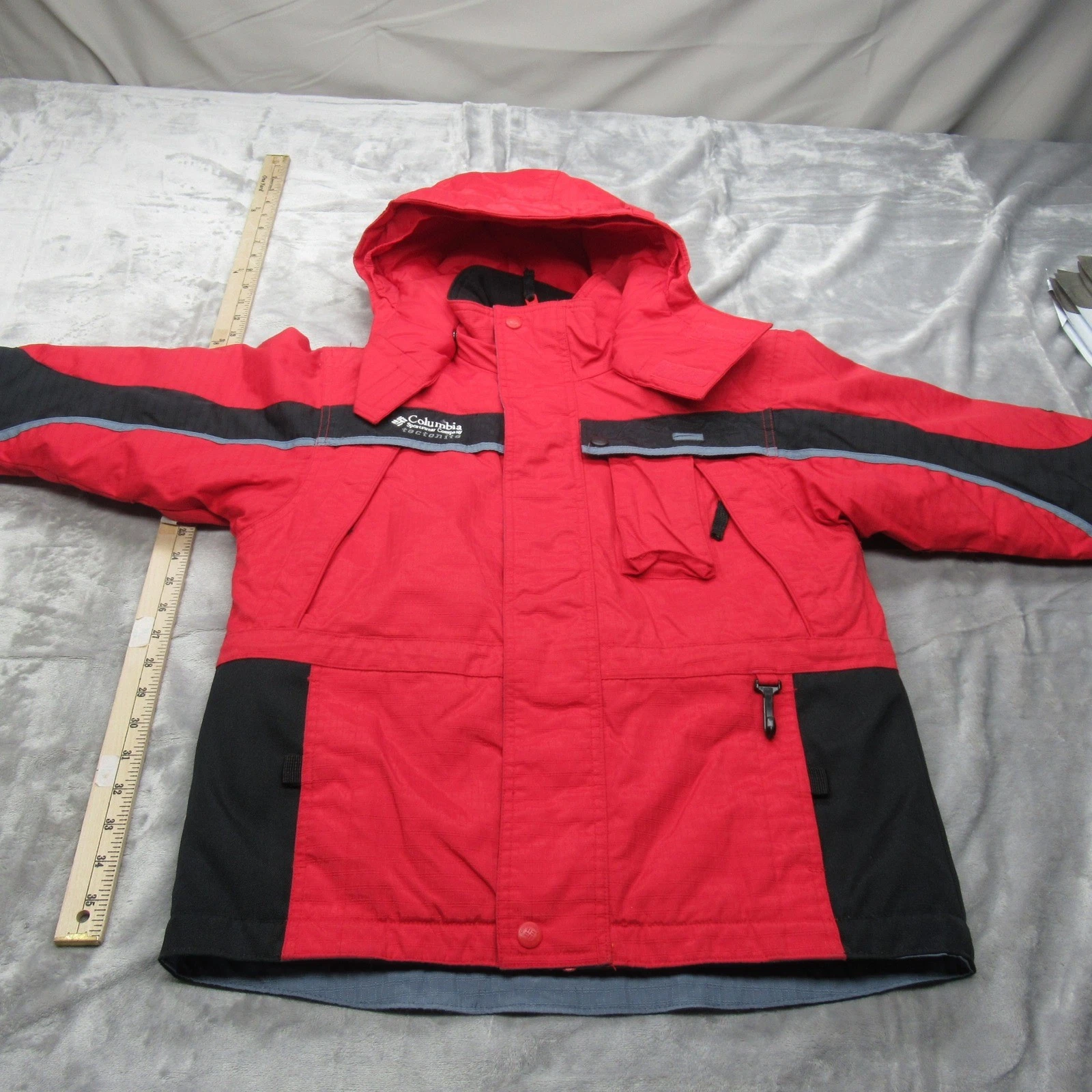 Columbia Jacket Youth 8 Red Tectonite Insulated Hooded Water Resistant Parka