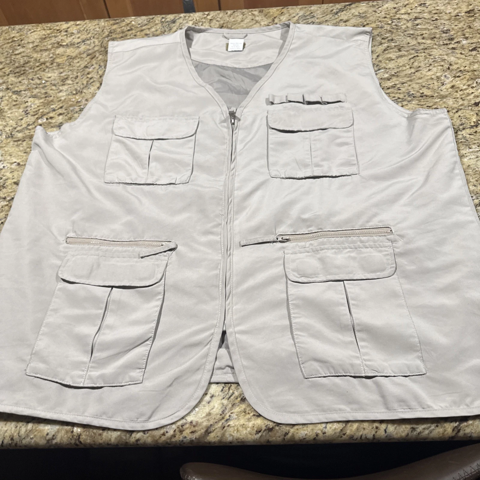 Haband Travelers Vest Mens 2XL Beige Pockets Photography Travel Nice Cpix