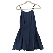 Forever 21 Sundress L Navy Blue Juniors Mini Sleeveless Crisscross Back Dress