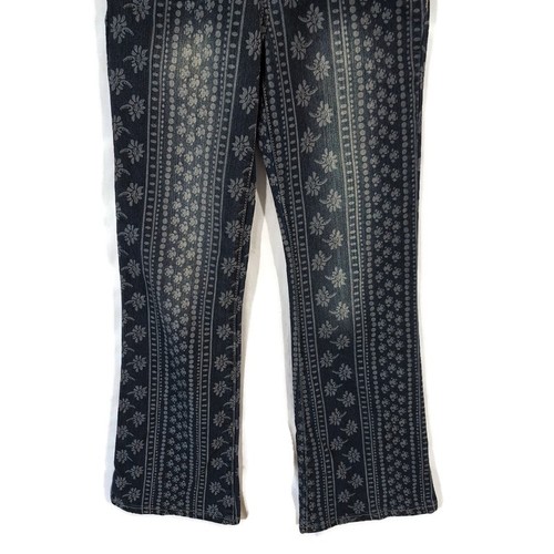 12K Overalls Teen Girls Size 12 Blue Denim Hippie Pattern 6 Pocket Cotton Blend - Picture 3 of 16