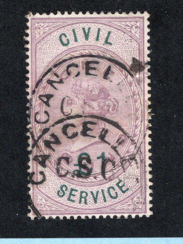 Great Britain - Queen Victoria 1 Pound Civil Service Revenue     / L ot 0726257