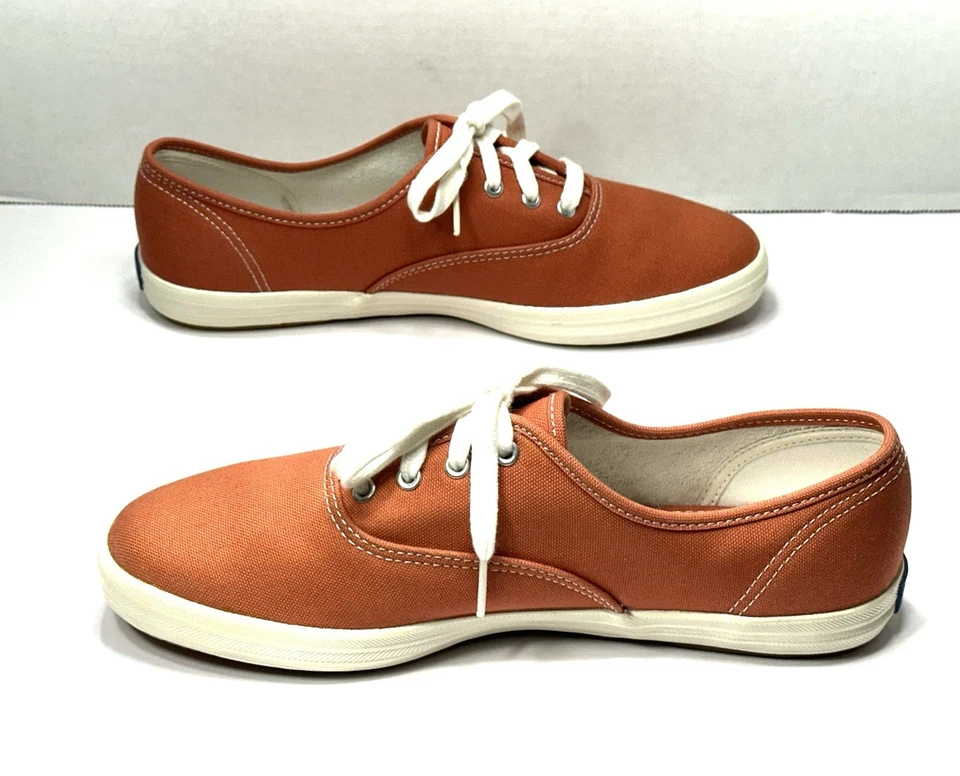 Tenis Keds Naranja Lona Champion Originales Parte Superior Baja Para Mujer Talla 8 EE. UU. ¡NUEVOS!! Foto 3 de 4