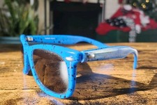 Vintage 90s Blue Splatter Sunglasses   Skate Surf Style   Retro Shades