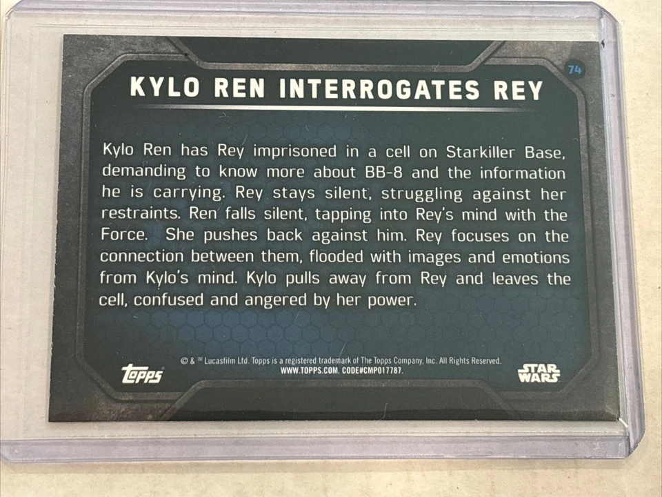 2015 Topps Star Wars Force Awakens Kylo Interrogates Rey GREEN Parallel Card #74 - Image 2 of 2