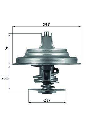 MAHLE TX 25 80D Thermostat, Kühlmittel für MERCEDES-BENZ,PUCH,SEAT,VW